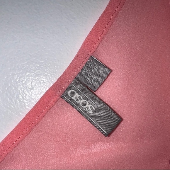 Coral pink asos sheer slip dress size 8 - Picture 5 of 7